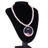 Bijoux africains pour femmes, collier en perles, en bois naturel, peint, couronne Royal, fille, Design personnalisé, nouvelle collection