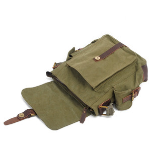 Bolso de hombro de cuero Retro a la moda para <span class=keywords><strong>hombre</strong></span>, bolso cruzado informal de cien lona, decoración de cinturón, bolso de mensajero - Product Image 6