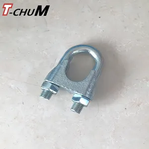 Offre Spéciale DIN741 pinces de câble en fonte Malleable, Clips de câble électrique galvanisé, pince de câble de montage, raccord de câble métallique