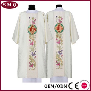 Nouvelle dalmatique et étole BLANCHE, Vêtements sacerdotaux catholiques - Product Image 2