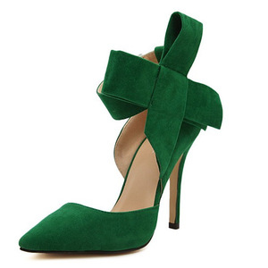 Scarpe da donna firmate di nuovo arrivo scarpe in pelle PU <span class=keywords><strong>tacchi</strong></span> alti sandali tacco alto di lusso da donna Sexy con fiocchi - Product Image 4
