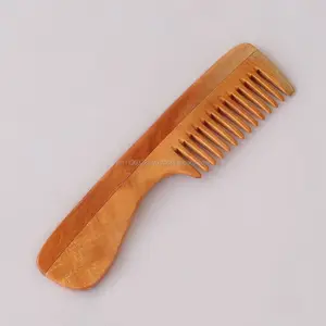 Peigne en bois Neem naturel, dents rugueuses avec manche, pour un meilleur effet, la repousse des cheveux et un Massage de la tête