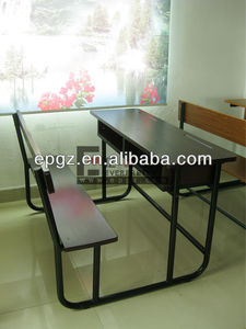 Bureau des étudiants double attaché, banc, bureau et <span class=keywords><strong>chaise</strong></span> étudiant double, bureau d'écolier double - Product Image 1