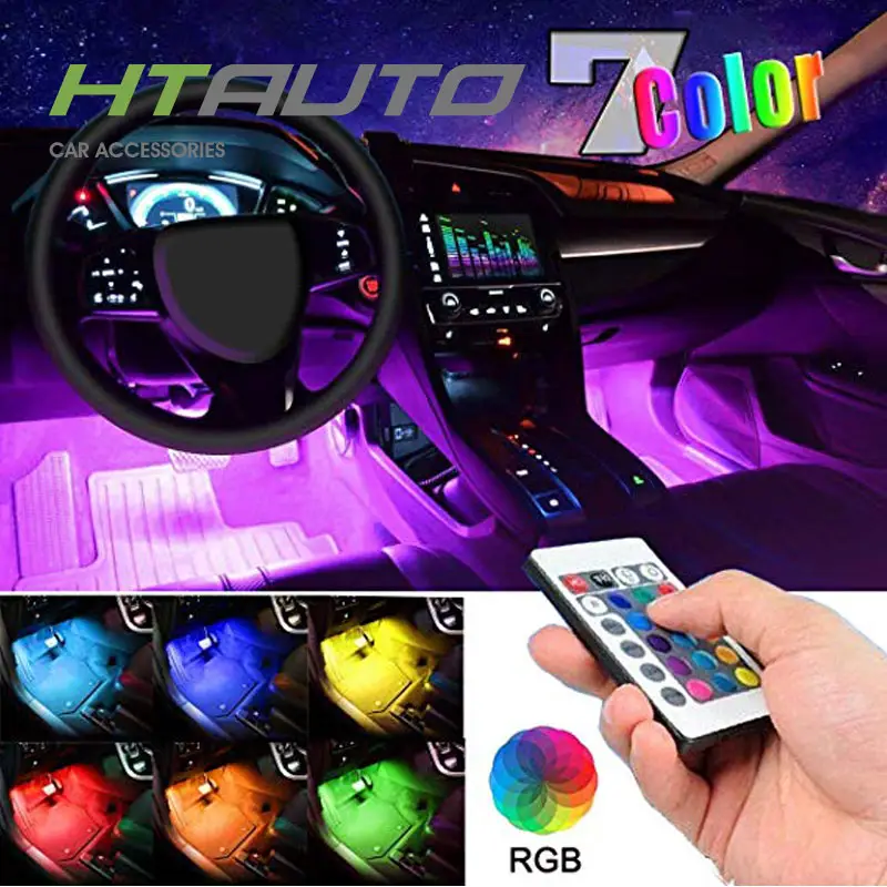 Светодиодная лента HTAUTO 12 см 5050 RGBW, атмосферное освещение для автомобильного интерьера автомобиля