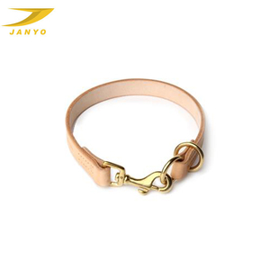 <span class=keywords><strong>Collar</strong></span> de perro de cuero de vaca con hebilla de cobre DIY, accesorio para mascotas, venta al por mayor - Product Image 3