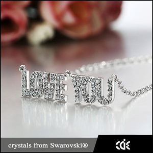 Mode de bijoux en argent Sterling <span class=keywords><strong>je</strong></span> <span class=keywords><strong>te</strong></span> aime lune et retour collier pendentif pour cadeau du jour de Valentine - Product Image 1