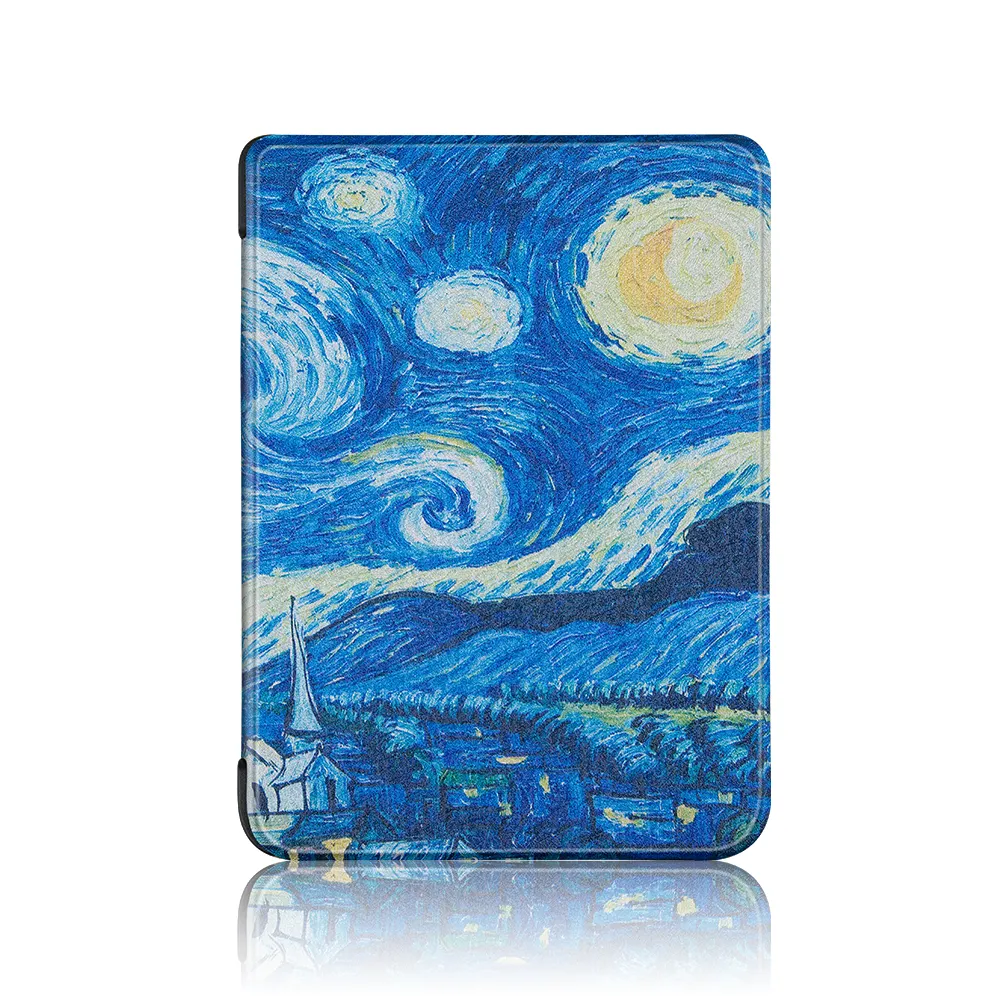 Art painting case para for 2018 Amazon kindle paperwhite 4 waterproof ereader book style back cover