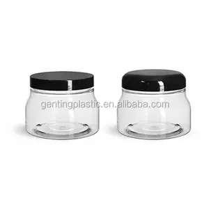 Clear PET Tuscany Jars with White Smooth Plastic Caps for creams, lotions, body scrubs, bath salt and more!