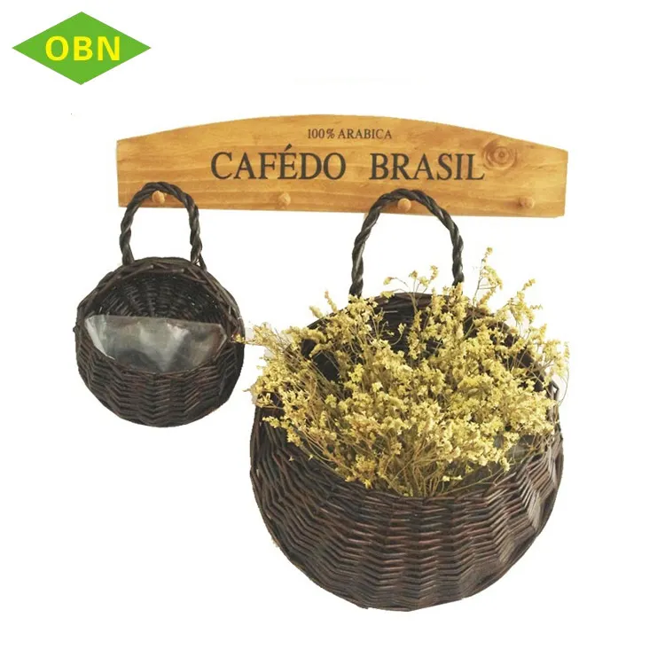 Fábrica de China, alta calidad, hermosa cesta colgante de regalo de flores, venta al por mayor, decora tu jardín