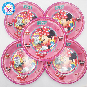 Fournitures de table <span class=keywords><strong>minnie</strong></span> jetable, 50 pièces, pour fête d'<span class=keywords><strong>anniversaire</strong></span> d'enfant, cadeaux pour carnaval, assiettes en papier, vente en gros - Product Image 3
