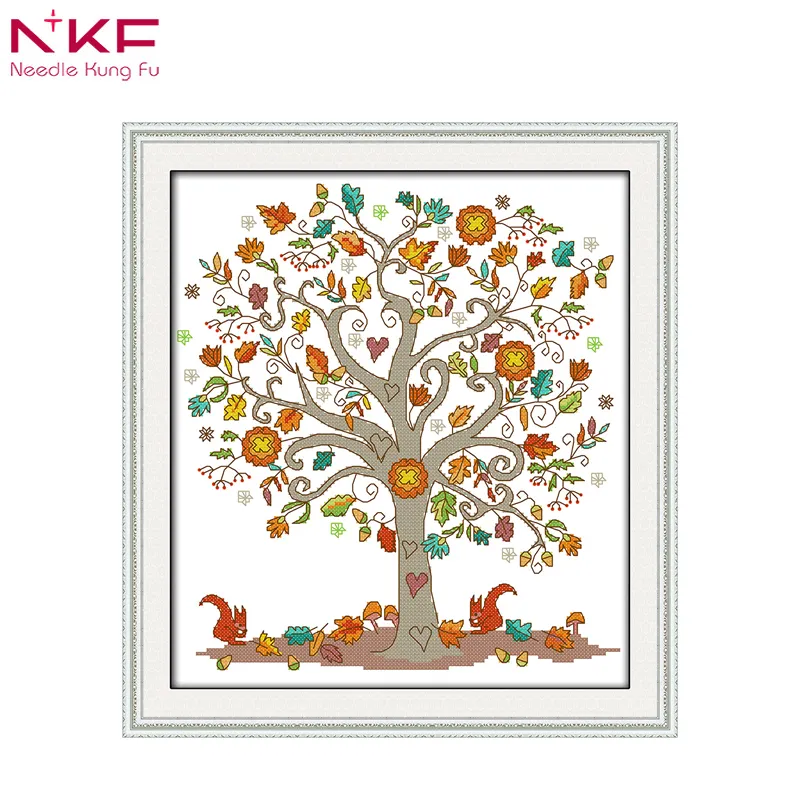 NKF إعطاء شجرة الحياة نمط التطريز أنماط هدية الكريسماس المعاصرة عبر الابره