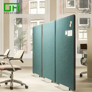 Movable Eco- friendly Fabric Wrapped Polyester Fiber Acoustic Modesty Panels Office Partition
