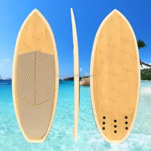 Disesuaikan Multi-desain Modis Papan Wake Surf Bambu Serat Eps Inlays Kaca Papan Wake untuk Wakesurfing
