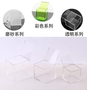 Caja cuadrada de acrílico transparente, tapa renovada, de lujo, venta al por mayor - Product Image 5