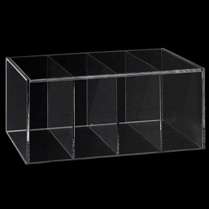 Boîte de rangement moderne en acrylique transparent avec couvercle à charnière, support à capsules à un seul niveau/organisateur de sachets de thé, OEM/ODM bienvenus - Product Image 6
