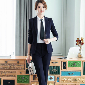 Blazer <span class=keywords><strong>Formal</strong></span> negro para mujer, vestidos de fiesta de talla grande, traje de falda larga para mujer - Product Image 3