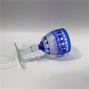 Par de <span class=keywords><strong>Copas</strong></span> de Vino Únicas de <span class=keywords><strong>Cristal</strong></span> Tallado Transparente con Base Roja Bronceada Estilo Bohemio - Product Image 5