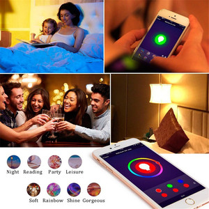 Ampoule led intelligente pour éclairage d'intérieur, 16 millions de couleurs, fonctionne avec <span class=keywords><strong>alexa</strong></span> RGBW wifi APP télécommande E27/B22/E14 - Product Image 4