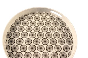 <span class=keywords><strong>Plateau</strong></span> de Service rond en plastique mélamine, avec impression personnalisée, <span class=keywords><strong>grand</strong></span> <span class=keywords><strong>plateau</strong></span> de Service alimentaire avec poignée - Product Image 3