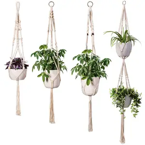 Verschillende Ontwerpen Plant Hanger Moder Boho Home Decor, Handgemaakte Katoenen Macrame Plant Hanger