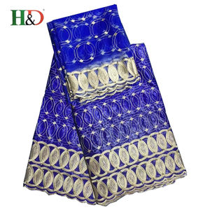 H & D 5 del riche del Bazin 5yard 2 patio cordón africano tela de algodón paño de microfibra 40x40 para venta - Product Image 1