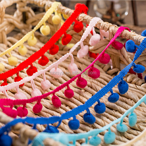 Coloré <span class=keywords><strong>MINI</strong></span> <span class=keywords><strong>pompon</strong></span> gland frange garniture <span class=keywords><strong>pompon</strong></span> dentelle garniture pour oreiller décoration frange - Product Image 4