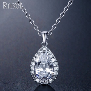 RAKOL NP3002 AAA <span class=keywords><strong>collana</strong></span> di zirconi placcati <span class=keywords><strong>oro</strong></span> ottone semplice <span class=keywords><strong>collana</strong></span> di gioielli a catena <span class=keywords><strong>lunga</strong></span> - Product Image 2