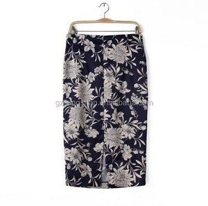 Elegant <strong>Tight</strong> Pencil Skirt Mature Lady Floral Pencil Skirt on Stock - Product Image 3