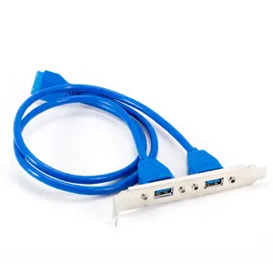 USB3.0 Motherboard Cable USB3.0 20pin Male To Dual Usb 3.0 female Front Panel Cable With Bracket