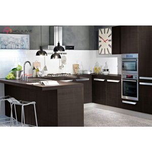 Mobili da Cucina Moderni Ecologici di Marca Cleaf Importati dall'Italia con Rubinetto per Sala da Pranzo Colore Grigio Scuro con Tutti gli Accessori - Product Image 2