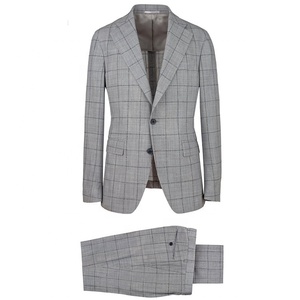 Wholesale light grey coat pant men suit 