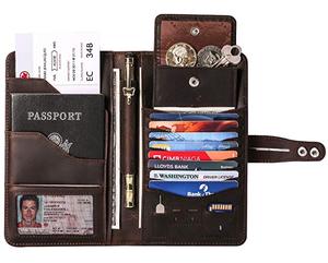 Genuine Leather Passport Cover Leather <strong>Travel</strong> <strong>Document</strong> Organizer Wallet Rfid Awesome Passport Wallet Credit Cards <strong>Holder</strong> - Product Image 1