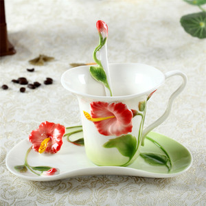 Taza de café de flores esmaltadas, taza 3D colorida personalizada, superventas - Product Image 2