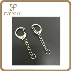 Acero níquel color <span class=keywords><strong>D</strong></span> gancho llavero con anillo extremo - Product Image 1