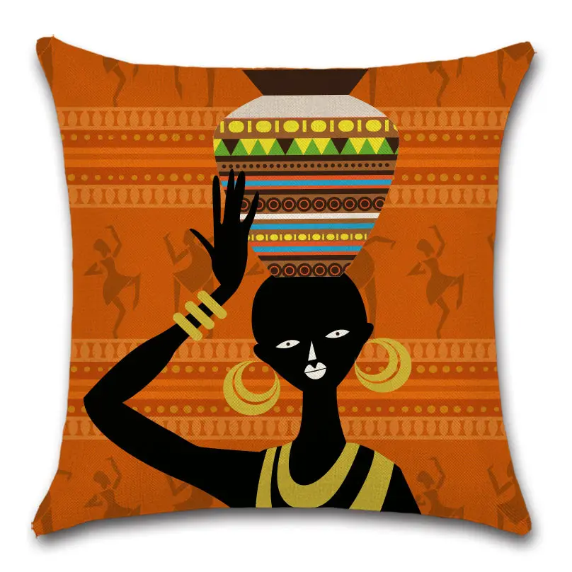 G & D Latest Design Africa Printed Home Decor Linen Throw Pillows Cushion Cover