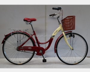 OEM 26 bici da città a velocità singola con telaio in acciaio economico per donna con basked - Product Image 1