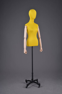 Pas cher jaune tissu enveloppé buste femmes bras en bois mannequins d'affichage - Product Image 4