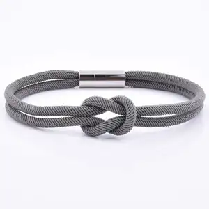 Trung quốc các nhà sản xuất bán buôn unisex chỉ đơn giản là handmade tùy chỉnh Rope Tie các Knot grey rope vòng đeo tay