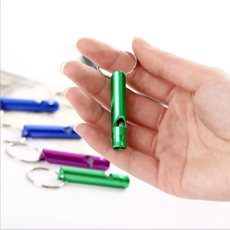 Edc Outdoor Survival Emergency Keychain SOS Mini 1.9" Colorful Aluminum Metal Self Defense Signal Whistle