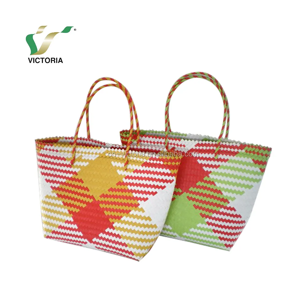 Fashion pattern design Lady PP Woven Handbag Wholesale casual fashion ladies fashion handbag