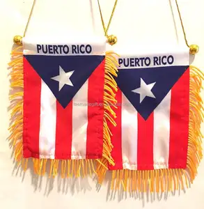 Giá Rẻ Bán Buôn Puerto Rico Xe Cờ Nhỏ Puerto Rico Mini Biểu Ngữ Cờ