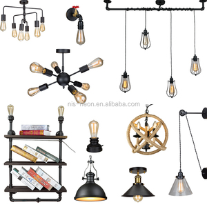 Tubería de agua techo colgante lámpara loft retro acabado antiguo lámpara de luz industrial lámpara colgante - Product Image 5