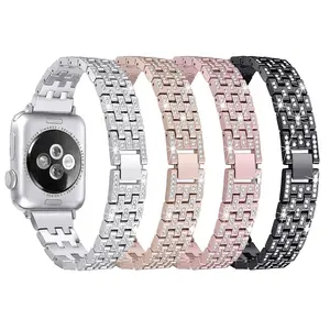 Tschick Schmuck armband für Apple Watch, Luxus Bling Diamond Edelstahl Metall Ersatz armband für iWatch Serie 4 3 2 1