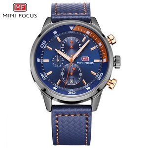 MINI FOCUS Chronographe Marque Montres de sport de luxe <span class=keywords><strong>Montre</strong></span> à quartz pour homme <span class=keywords><strong>Montre</strong></span> en cuir <span class=keywords><strong>Montre</strong></span>-bracelet masculine Relogio Masculino - Product Image 1