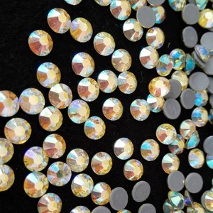 SS20 Crystal AB Diamantes de imitación redondos 16 cortes para vestidos de novia y arte de uñas Técnica de apliques de fijación en caliente Piedra brillante - Product Image 6