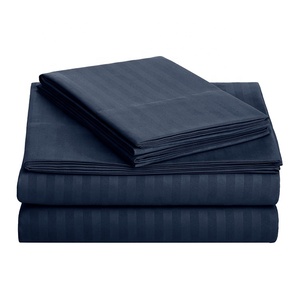 Großhandel Winkle Free Queen Super King 4 Stück Bettlaken Super Soft Brushed Micro fiber Stripe Bettlaken <span class=keywords><strong>Set</strong></span> - Product Image 3