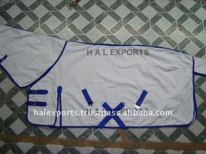 HAL Summer Confort et durabilité Tapis de cheval bleu en coton avec doublure en nylon pour chevaux - Product Image 2