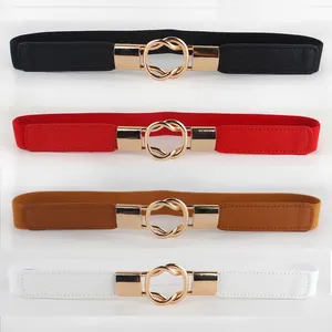 Lovely 2.5cm width zinc alloy two pieces joint buckle girls fashion elastic band waist belts