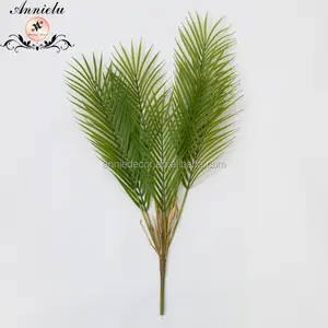 Folhas artificiais decorativas, folhas de casamento, 7 peças de folhas verdes de palmeira, flores para decoração de casamento