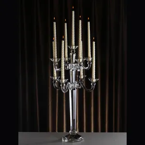 9 Arms Glass Crystal Candelabra For Wedding Table Centerpieces